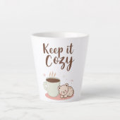 "Keep it Cozy" with Sleepy Bear and Coffee Milchtasse (Vorderseite)