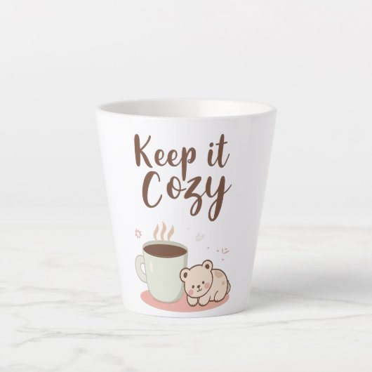 "Keep it Cozy" with Sleepy Bear and Coffee Milchtasse (Vorderseite)