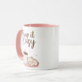 "Keep it Cozy" with Sleepy Bear and Coffee Tasse (Vorderseite Links)