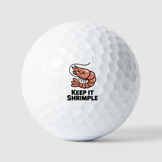 Keep It Shrimple Kawaii Garnele Golfball (Vorderseite)