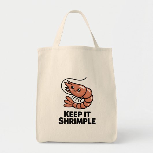 Keep It Shrimple Kawaii Shrimp Tragetasche (Vorne)