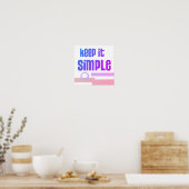  Keep It Simple Bold Blue Purple And Pink Graphic  Poster (Küche)