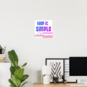  Keep It Simple Bold Blue Purple And Pink Graphic  Poster (Heimbüro)