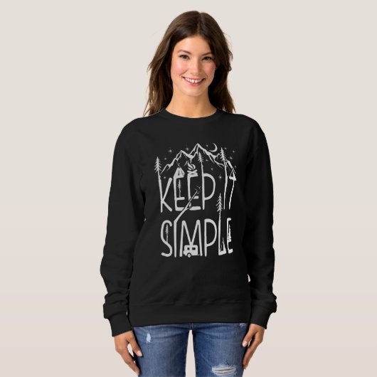 Keep It Simple Camping Mountain Adventure Camper Sweatshirt (Vorne ganz)