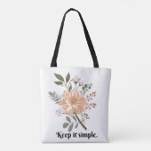 'Keep It Simple' Floral Minimalist Tasche (Rückseite)