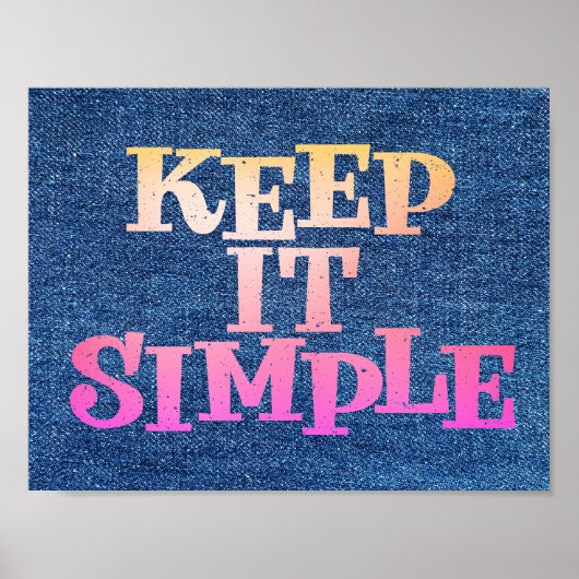 Keep It Simple Recovery Design Poster (Vorne)
