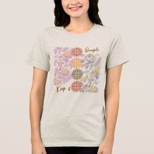 Keep It Simple Vintage  Florale & Mandala Boho  Tri-Blend Shirt