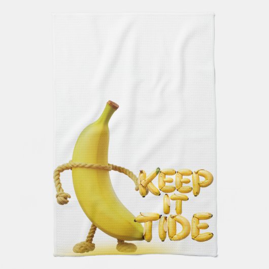 Keep It Tide – Lustige Banane-Typografie Minimalis Geschirrtuch (Vertikal)