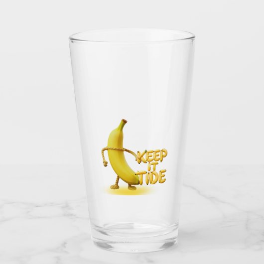 Keep It Tide – Lustige Banane-Typografie Minimalis Glas (Vorderseite)