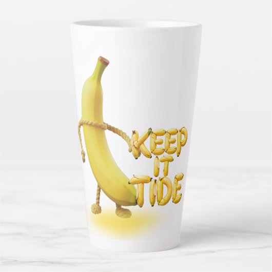 Keep It Tide – Lustige Banane-Typografie Minimalis Milchtasse (Vorderseite)