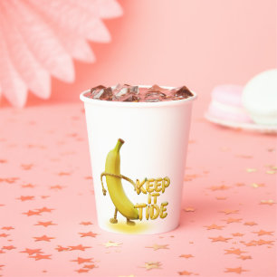 Keep It Tide – Lustige Banane-Typografie Minimalis Pappbecher