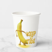 Keep It Tide – Lustige Banane-Typografie Minimalis Pappbecher (Rückseite)