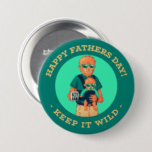 Keep It Wild – Werwolf-Vater Vatertags-Button Button