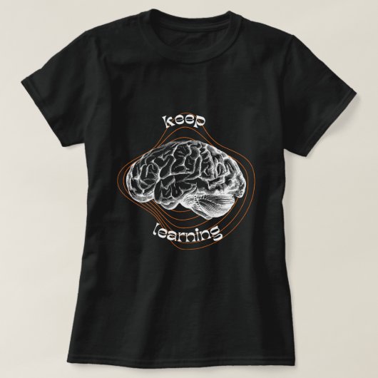 Keep Learning Bold Black T-Shirt (Design vorne)