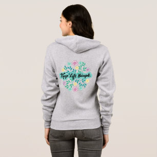 Keep Life Simple Floral Hoodie Minimalist Inspir