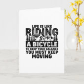 KEEP MOVING BICYCLE BALANCE Greeting Card Karte (Gelbe Blume)
