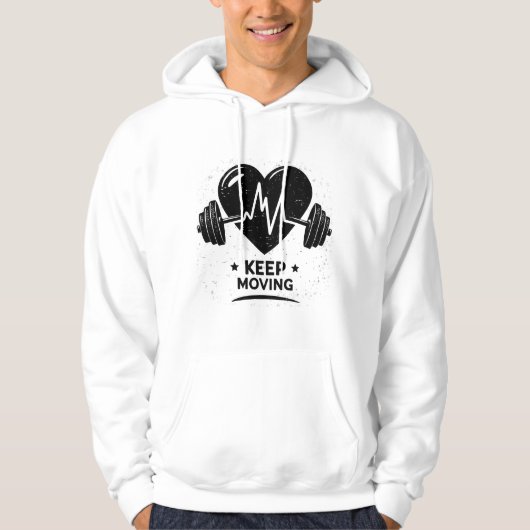 Keep Moving Black Heart Hoodie (Vorderseite)