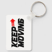 Keep Moving – Powerful Red Motivation Quote Design Schlüsselanhänger (Rückseite)