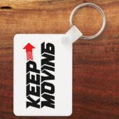 Keep Moving – Powerful Red Motivation Quote Design Schlüsselanhänger (Rückseite)