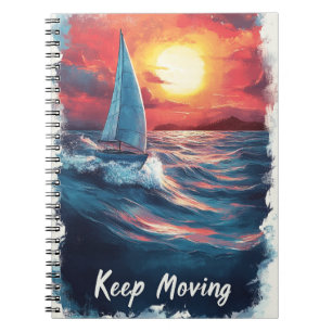 Keep Moving Segelboot-Journal-Cover – Inspirierend Notizblock
