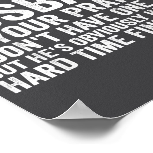 Keep My Husband In Your Prayers Funny Saying Quote Poster (Ecke)