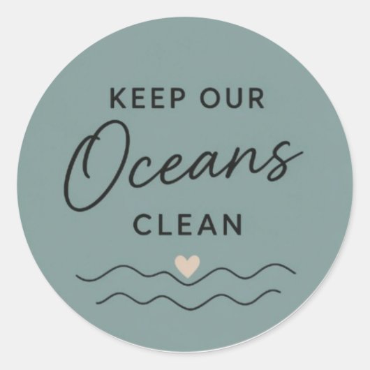Keep Oceans Clean Runder Aufkleber (Vorderseite)