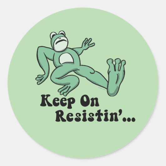 Keep on resisting with the Portland frog Runder Aufkleber (Vorderseite)