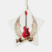 keep on rocking electric guitar wings keramik ornament (Rechts)