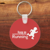 Keep on Running in White Grunge Schlüsselanhänger (Vorderseite)