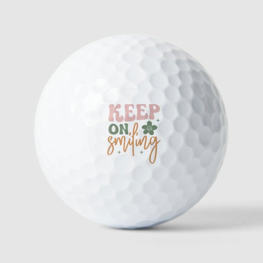 Keep On Smiling Inspirationszitat Minimalist  Golfball (Vorderseite)