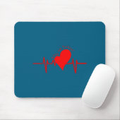 Keep On Tickin! Ekg Heartbeat Cow Valve Heart Pati Mousepad (Mit Mouse)