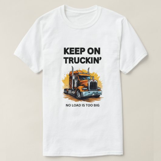 KEEP ON TRUCKIN' MEN'S WHITE BASIC STYLE T-SHIRT (Design vorne)