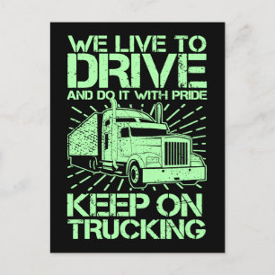 Keep on Trucking 18 Räder Grün Postkarte