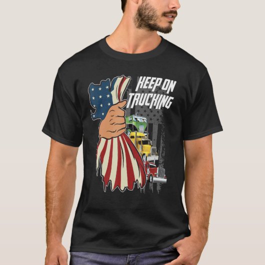 Keep On Trucking Flag Us T-Shirt (Vorderseite)