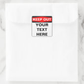 KEEP OUT SIGN template, squared, version Quadratischer Aufkleber (Tasche)