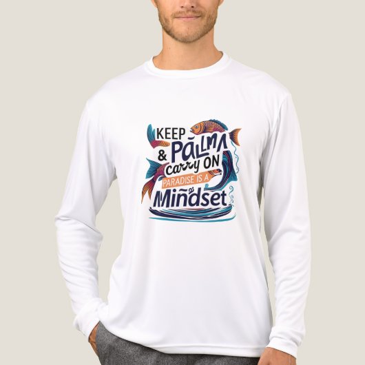 Keep Palm & Carry On – Vibrant Ocean Mindset Shirt (Vorderseite)