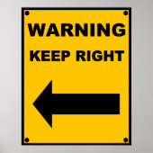 Keep Right Poster (Vorne)