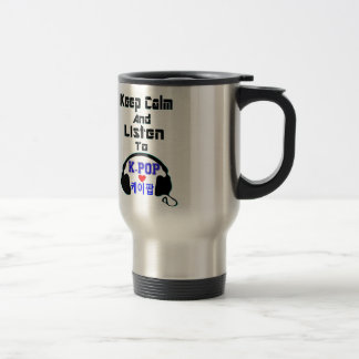 ♪♥Keep Ruhe u. hören auf KPop Reise/Pendler Mug♥♫ Reisebecher