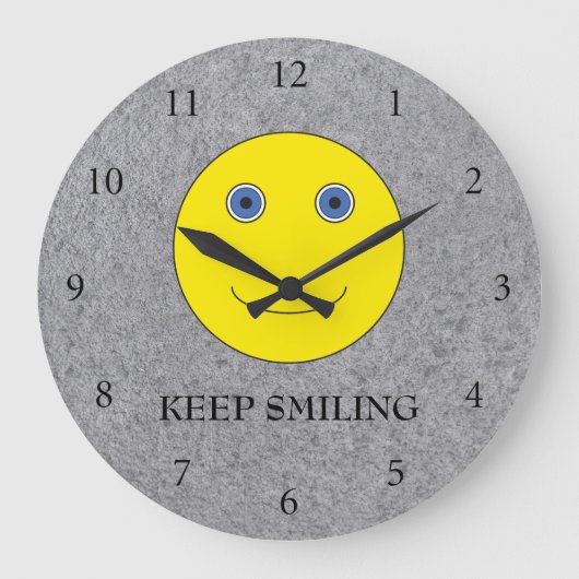 Keep Smiling Große Wanduhr (Vorderseite)