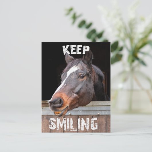 Keep Smiling! Postkarte (Stehend Vorderseite)