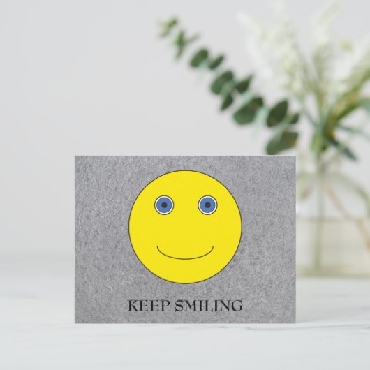 Keep Smiling Postkarte (Stehend Vorderseite)