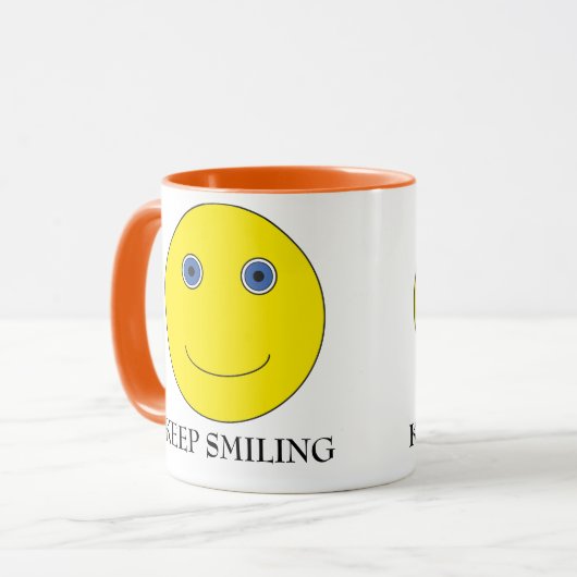 Keep Smiling Tasse (Vorderseite Links)