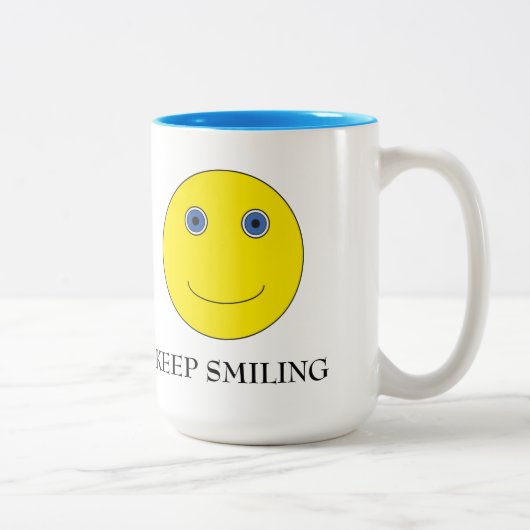 Keep Smiling Zweifarbige Tasse (Rechts)