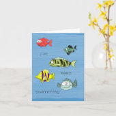 Keep Swimming Fish card Karte (Gelbe Blume)