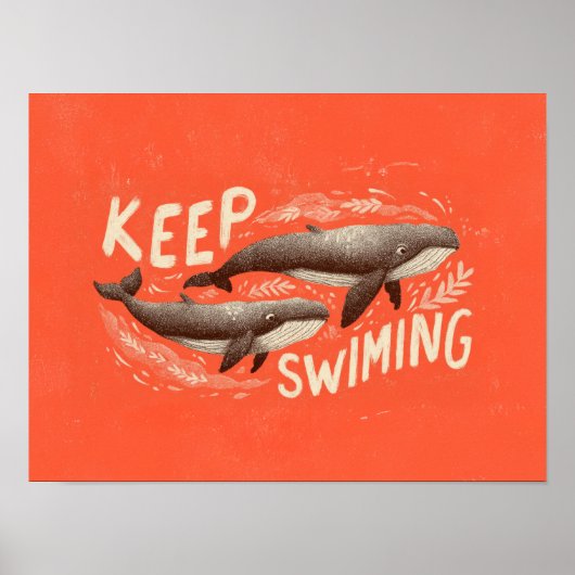 Keep Swimming Whales Poster (Vorne)