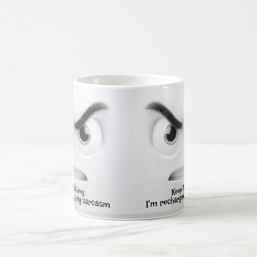 Keep Talking, Add Name Message Expressive Face Kaffeetasse (Mittel)
