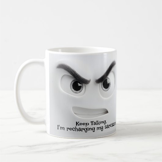 Keep Talking, Add Name Message Expressive Face  Kaffeetasse (Links)