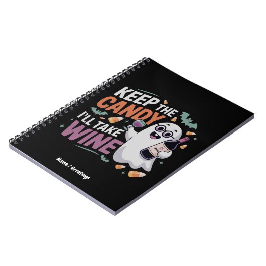 Keep the Candy, I’ll Take the Wine Funny Halloween Notizblock (Linke Seite)