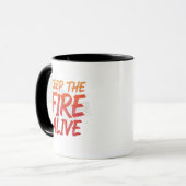 "Keep the Fire Alive – Motivational Coffee Mug" Tasse (Vorderseite Links)
