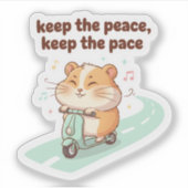 Keep the Peace, Keep the Pace – Cute Scooter Aufkleber (Vorderseite)
